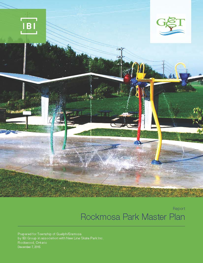 Image of the Rockmosa Park Splash Pad on the Cover Page of the Master Plan