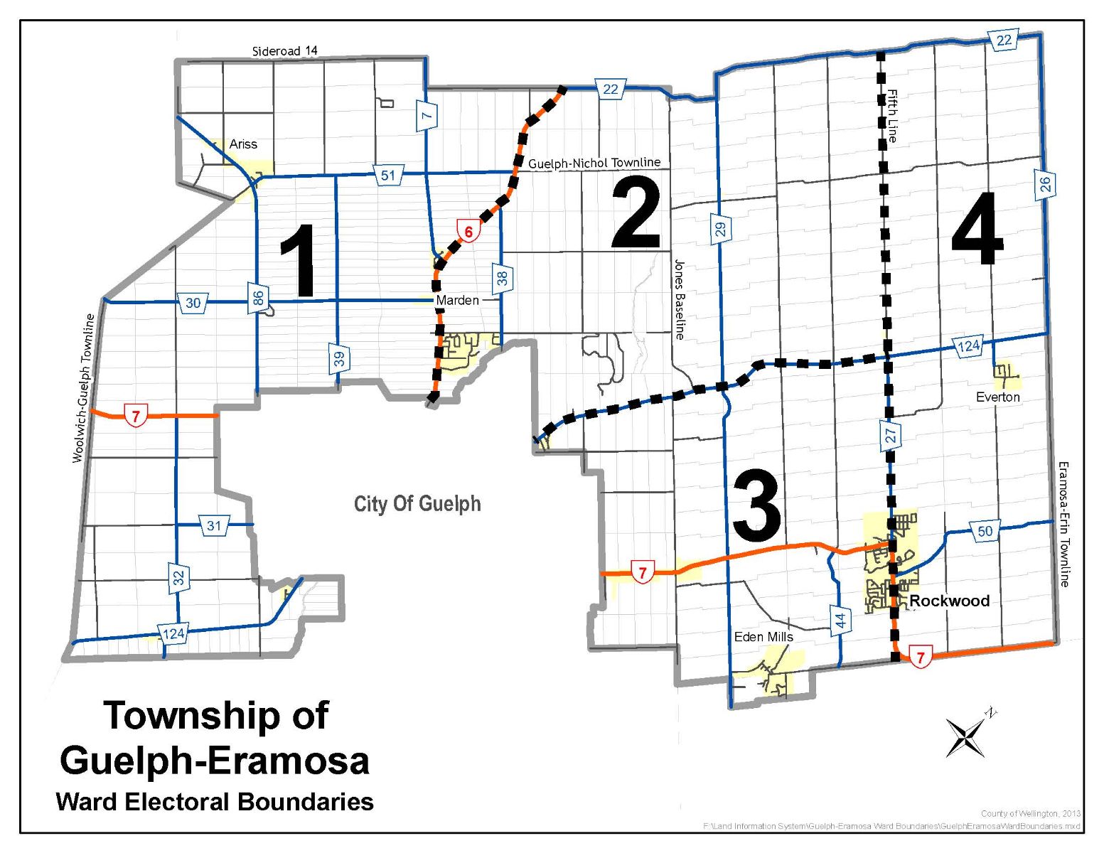 Guelph/Eramosa Township Ward Map